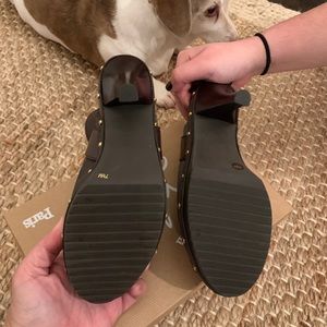 Tory Burch Gray Suede Bilson Clog Sandals